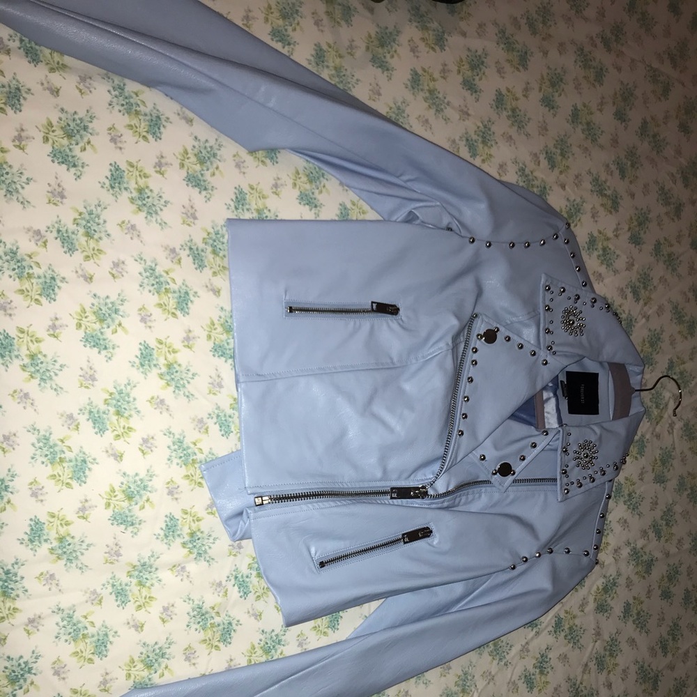 Forever 21 Light Blue Leather Jacket